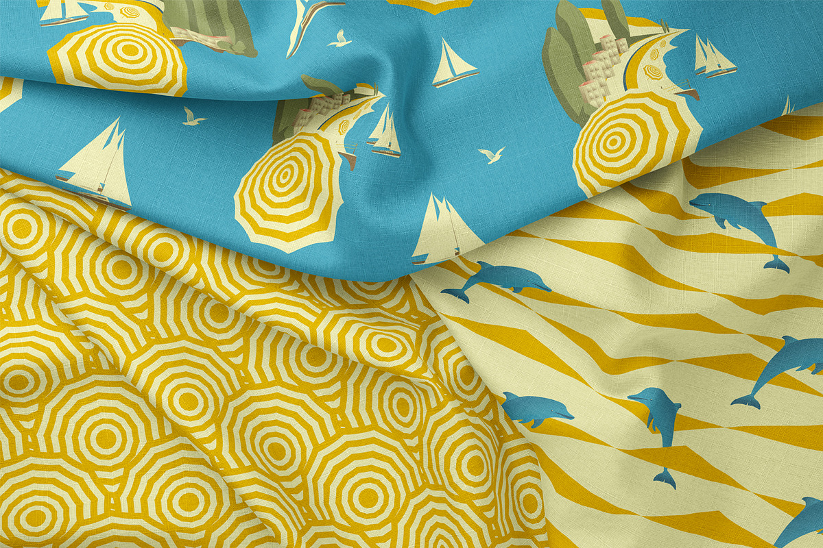 Retro Riviera Deco Seamless Patterns, a Pattern Graphic by Svetlana Lerie (Photo 2 of 10)