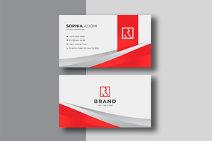 3D Style Red Silver Business Card