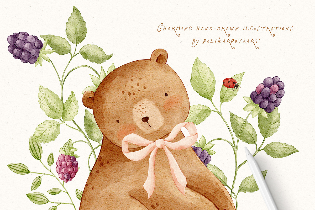 Charming meadow - woodland clipart, a Decorative Illustration by polikarpovaart (Photo 30 of 30)