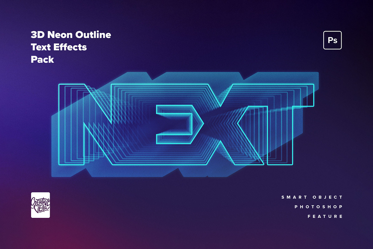 80s 3D Neon Text Effect, a Layer Style Add-On by veila.me (Photo 4 of 5)