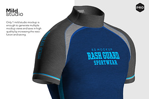 3D Men's Rash Guard SS Mockup