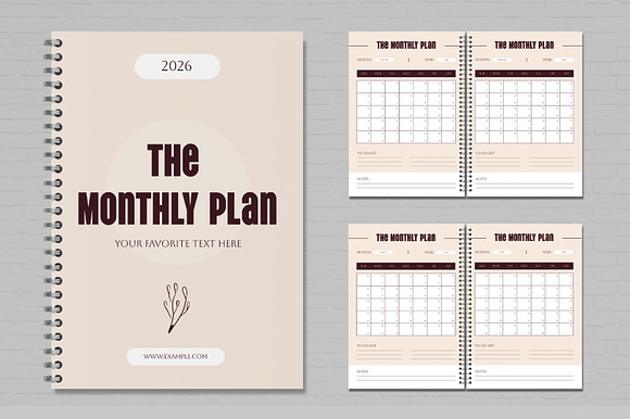 Printable Monthly Planner Design preview 8