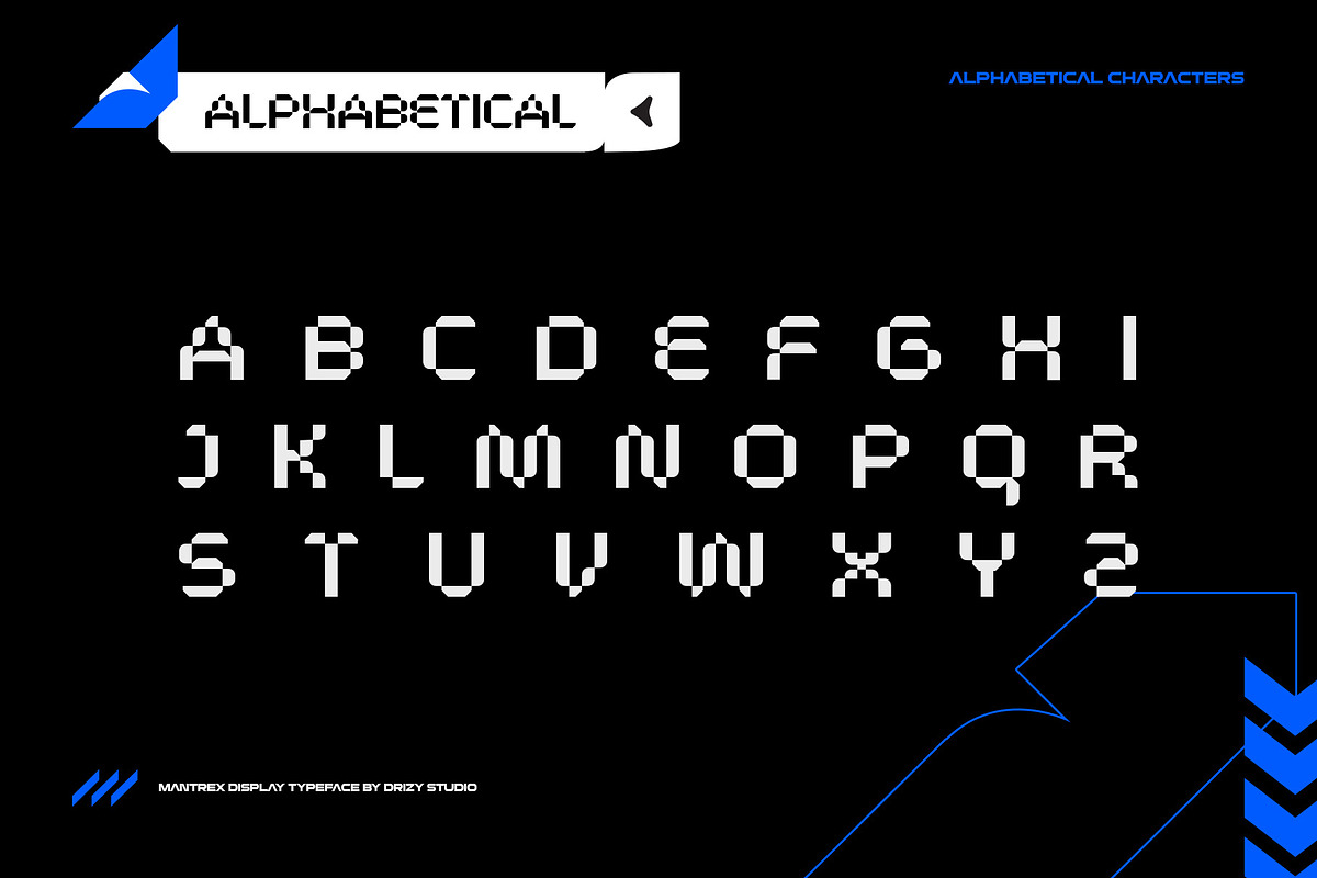 Mantrex - Futuristic Display Font, a Sans Serif Font by Drizy (Photo 2 of 10)