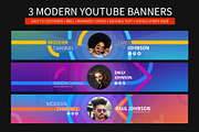 3 modern youtube banners, a Social Media Template by Genestro Shop (Thumbnail 1 of 2)