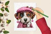 Valentine’s Day Dog Coquette Clipart, an Illustration by DreamCafeArt (Thumbnail 6 of 6)
