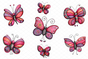 Whimsical Pink Red Butterflies PNG, an Illustration by cherrydesign (Thumbnail 3 of 4)
