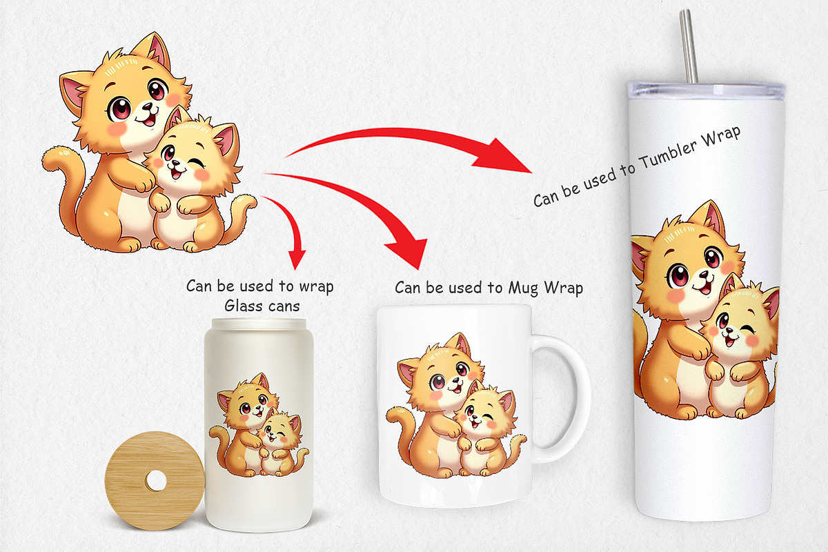 Cat Mother's Day Clipart, a Graphic by Artnoy (Photo 4 of 5)
