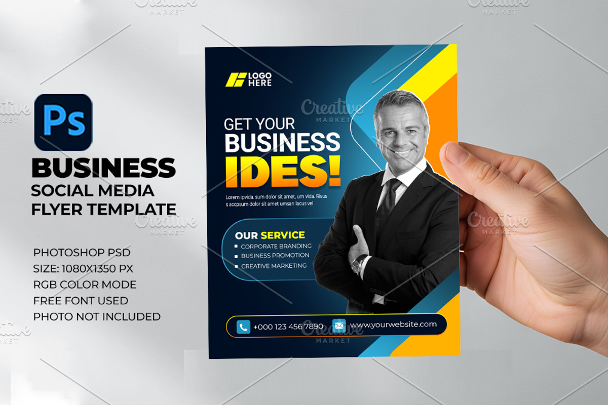 Business Social Media Flyer Template, a Social Media Template by Artonix (Photo 1 of 3)