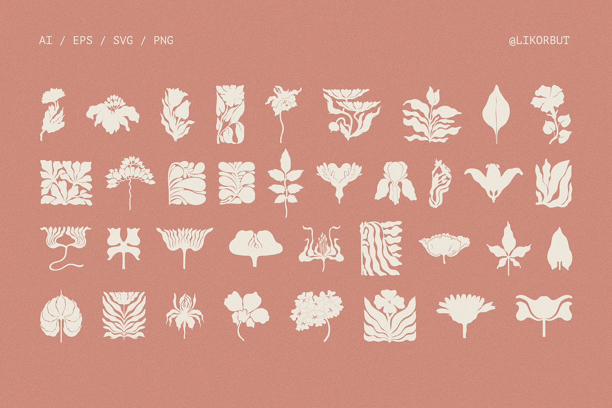 Decorative Botanica 75 Floral Motifs, a Decorative Illustration by likorbut (Photo 4 of 9)