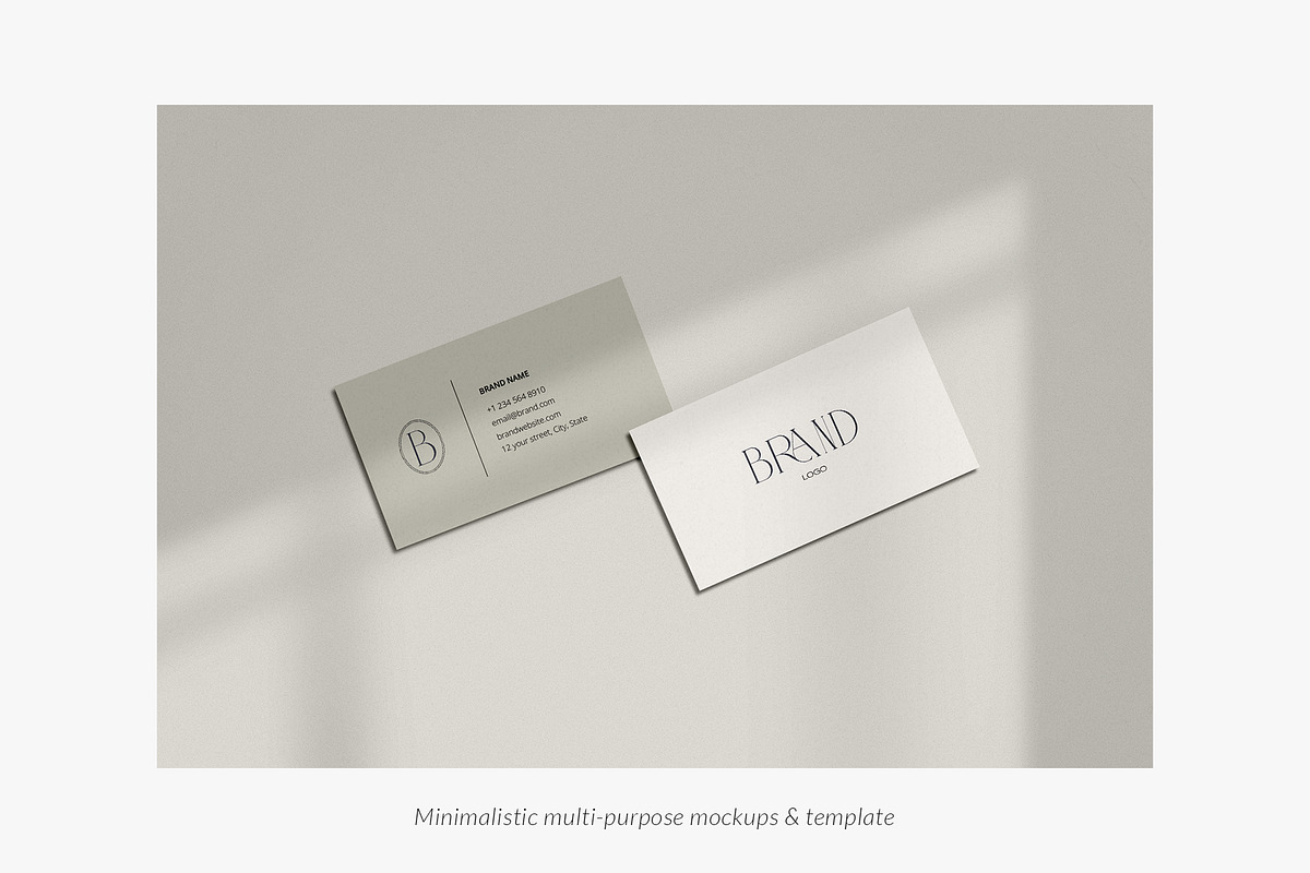Minimalist Business Card Mockup Set, a Product Mockup by Yuli Studio (Photo 2 of 6)