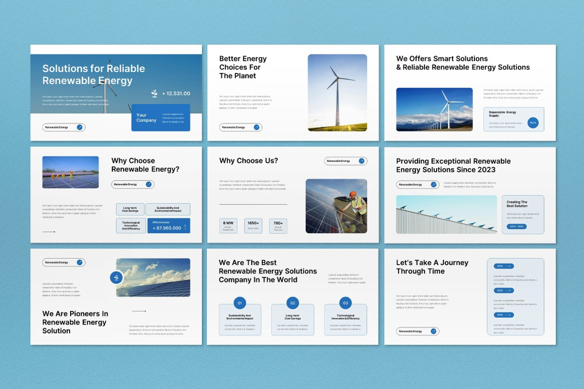 White Renewable Energy Google Slide, a Presentation Template by graphicook (Photo 3 of 8)
