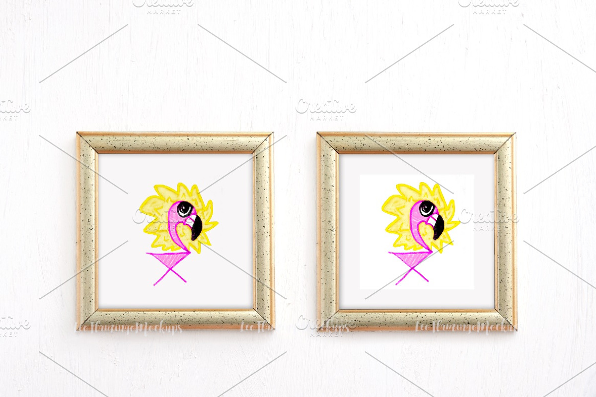 two gold frames mockup minimal, a Print Template by Leo Flo Mockups (Photo 2 of 2)