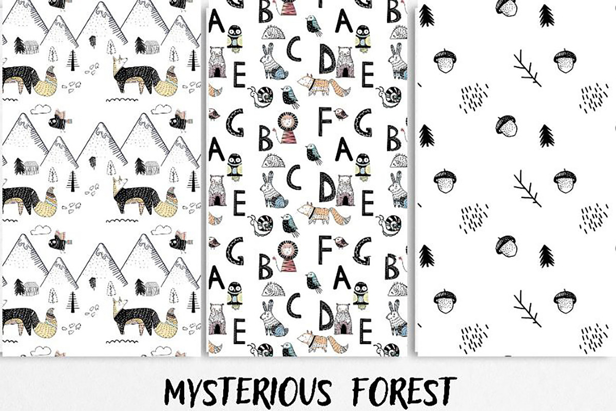 Scandinavian mysterious forest, a Pattern Graphic by Lineli (Photo 6 of 13)