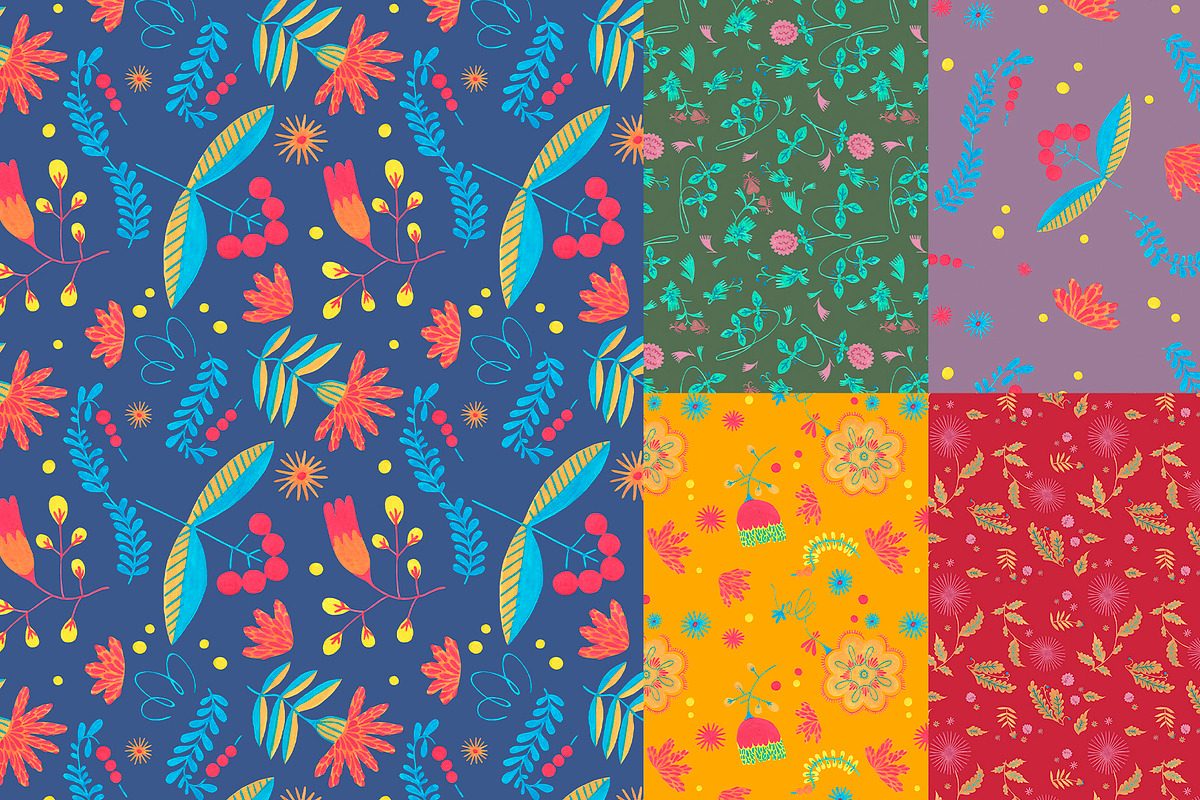 Floral Folklore Pattern Aid Kit, a Texture Graphic by Folkheart (Photo 6 of 6)