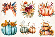 Autumn Flower Clipart, Fall Pumpkin, an Illustration by Libby Wishes (Thumbnail 3 of 6)