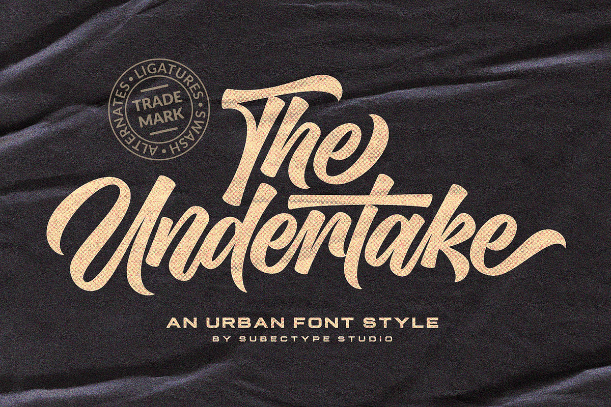 Undertake - Urban Lettering Font, a Script Font by Subectype Studio