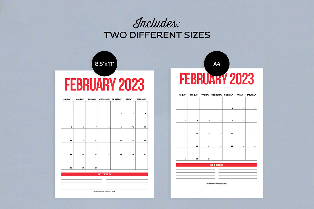 Calendar Templates for InDesign, a Templates & Theme by Michelle Hickey Design (Photo 3 of 5)