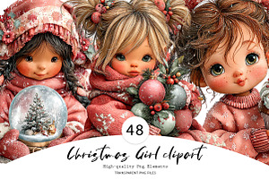 Christmas Girl clipart, a Seasonal Illustration by CreationArt