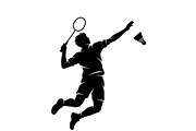 60 Badminton Player Smash Silhouette, a Person Illustration by Amazin_art (Thumbnail 23 of 37)