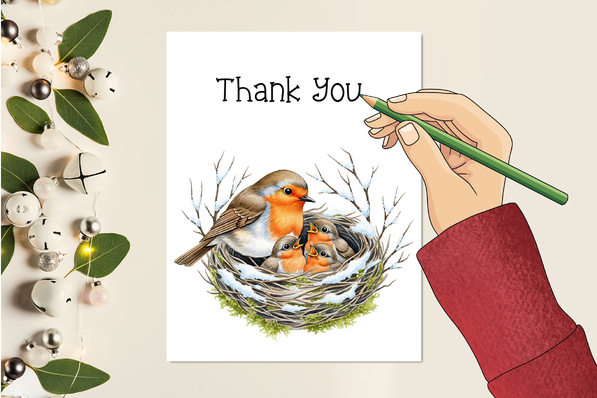 Christmas Robin Bird PNG Clipart, an Illustration by Creative Art (Photo 9 of 10)