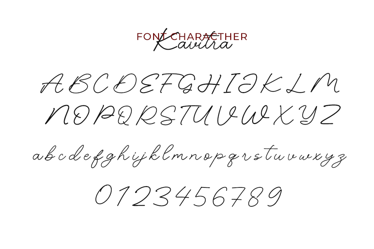Kavitra, a Script Font by Rahagita Studio (Photo 6 of 6)