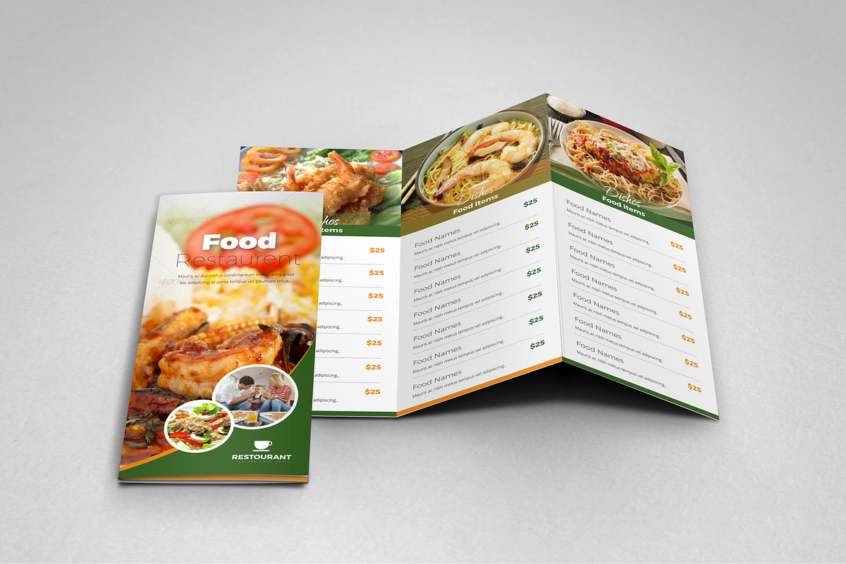 Food Restaurant Trifold Template, a Brochure Template by JanySultana (Photo 7 of 13)