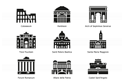 Landmarks of Italy - Rome, an Outline Icon by Jozsef Balazs-Hegedus (Thumbnail 3 of 7)