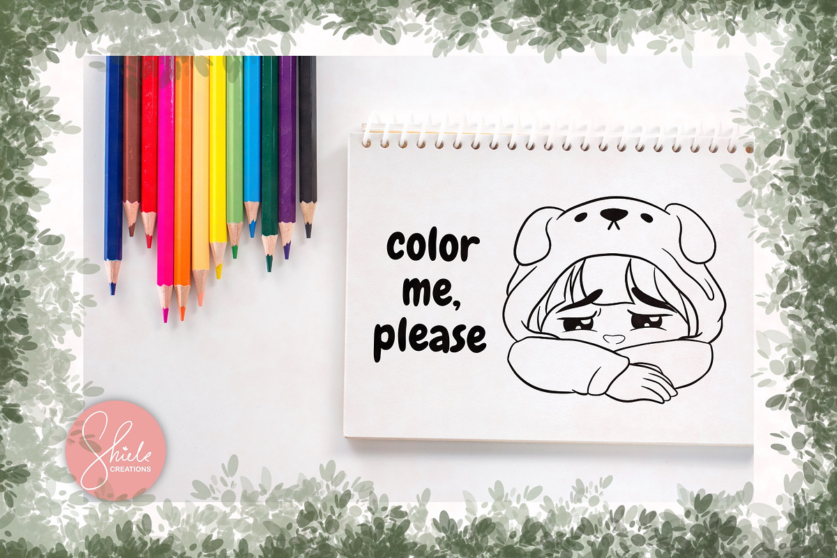 10 Kawaii Girl Faces, a Person Illustration by shielscreations (Photo 6 of 6)