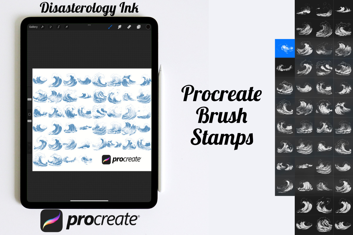 Ocean Sea Waves Set 1 Procreate, a Brush Add-On by Disasterology Ink (Photo 3 of 10)