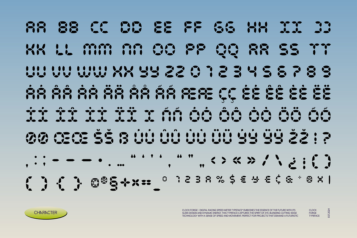 Clock Forge - Speed Meter Font, a Sans Serif Font by Casloop Studio (Photo 4 of 9)