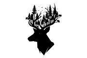 Deer Antler Silhouette Bundle, an Object Illustration by yasushie (Thumbnail 7 of 31)