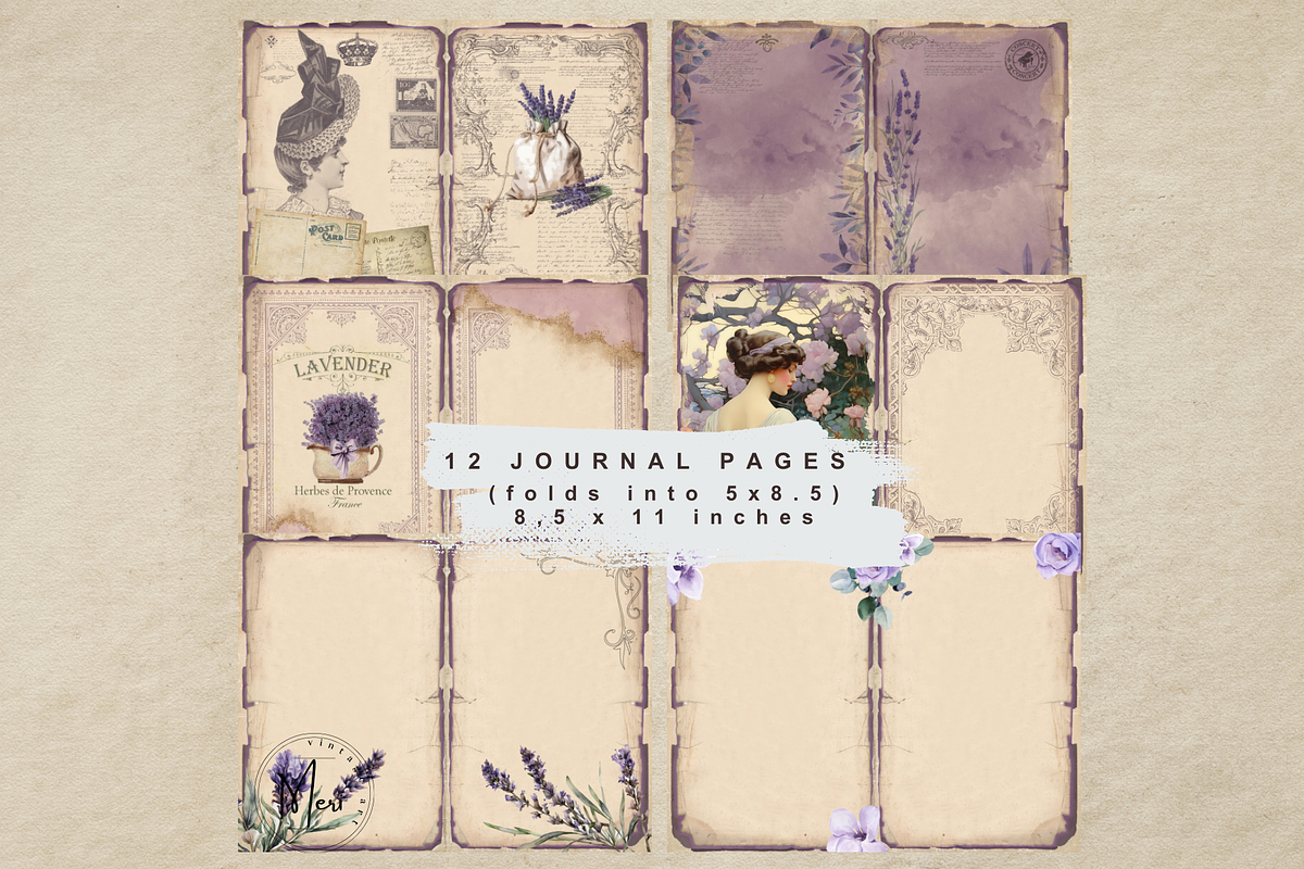 Purple Haze Junk Journal Kit, a Decorative Illustration by meribela (Photo 2 of 6)