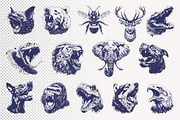 26 Animal Head Vector Illustrations, an Animal Illustration by Vecster (Thumbnail 3 of 10)