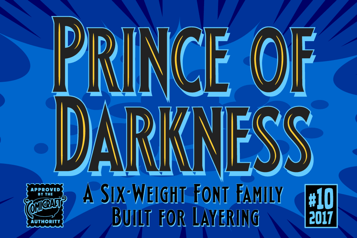 Prince of Darkness comic logo font, a Font by Comicraft Fonts (Photo 1 of 4)