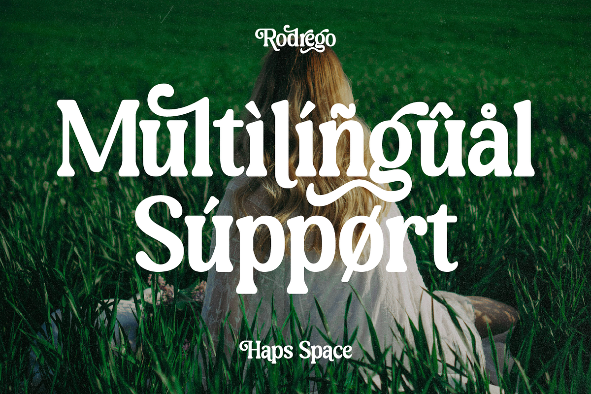 Rodrego Elegant Retro, a Sans Serif Font by Haps Space (Photo 10 of 10)