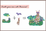 Bunny & Skunk-Watercolor Clipart, an Animal Illustration by VianneArt (Thumbnail 4 of 8)