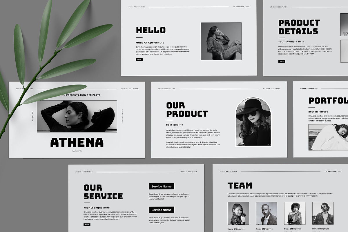 Athena Fashion Presentation Template, a Templates & Theme by evgenystudio (Photo 1 of 8)