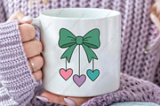 Bow and Dangling Hearts PNG, an Illustration by CraftArtStudio (Thumbnail 3 of 4)