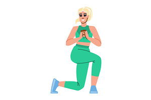 Young woman performing lunges, a Sport Illustration by pikepicture
