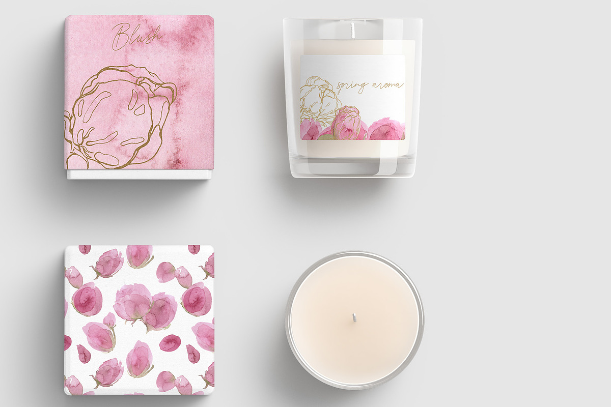 Into The Blush Watercolor Collection, an Object Graphic by Cat In Colour (Photo 11 of 11)
