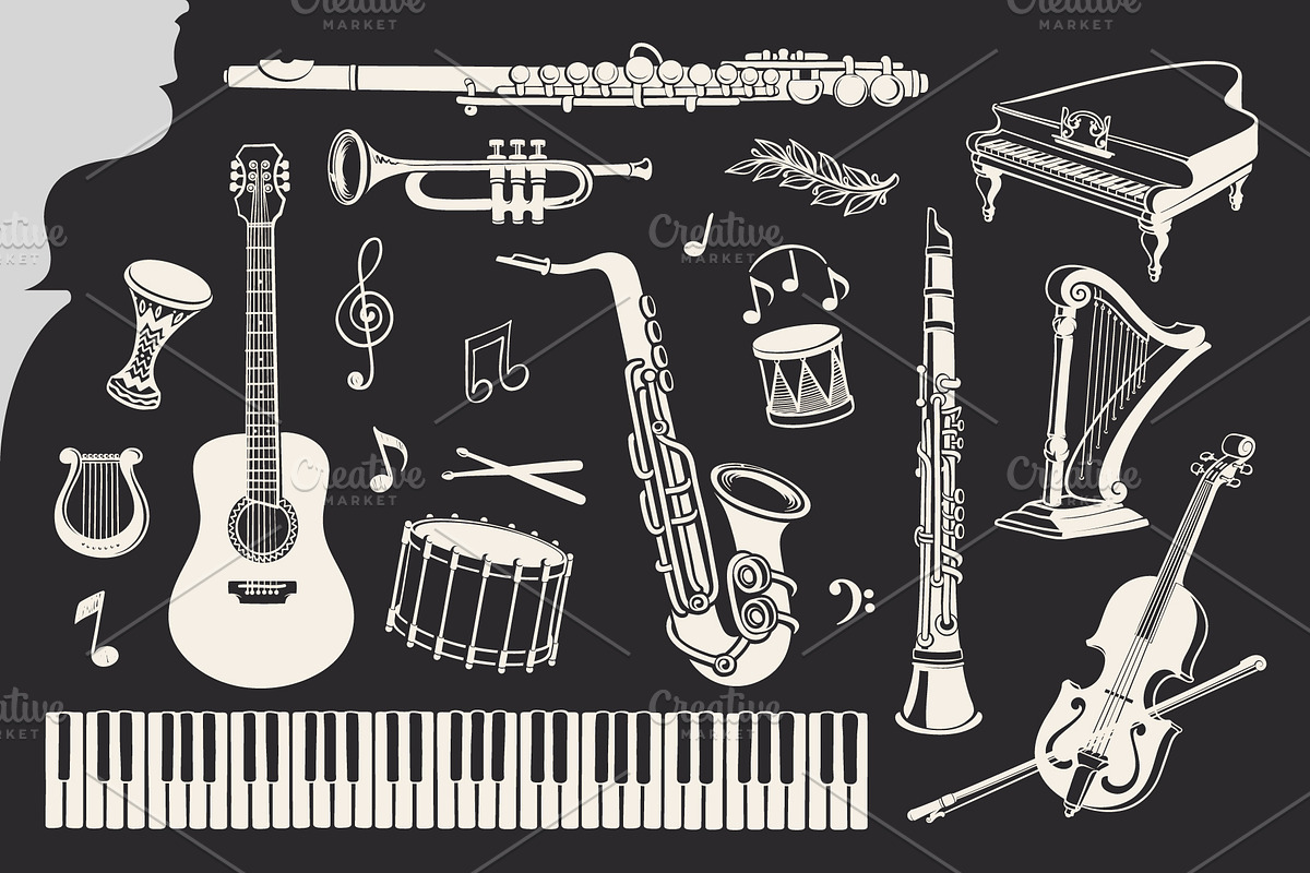 Retro Music Illustrations & Decor, a Decorative Illustration by Adiemus (Photo 2 of 6)