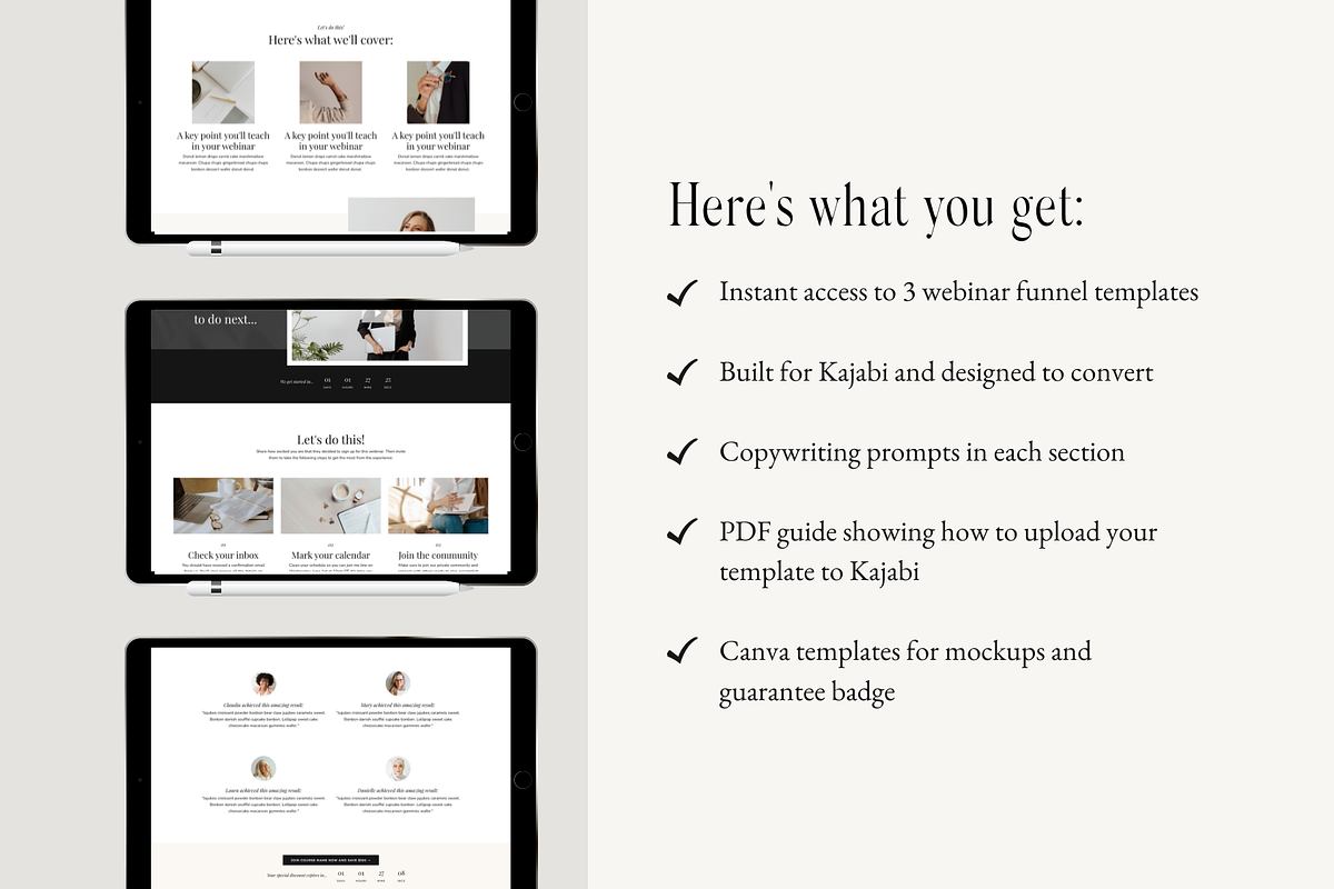 Kajabi Template Webinar Bundle, a Landing Page Template by Pixel & Flow (Photo 3 of 10)