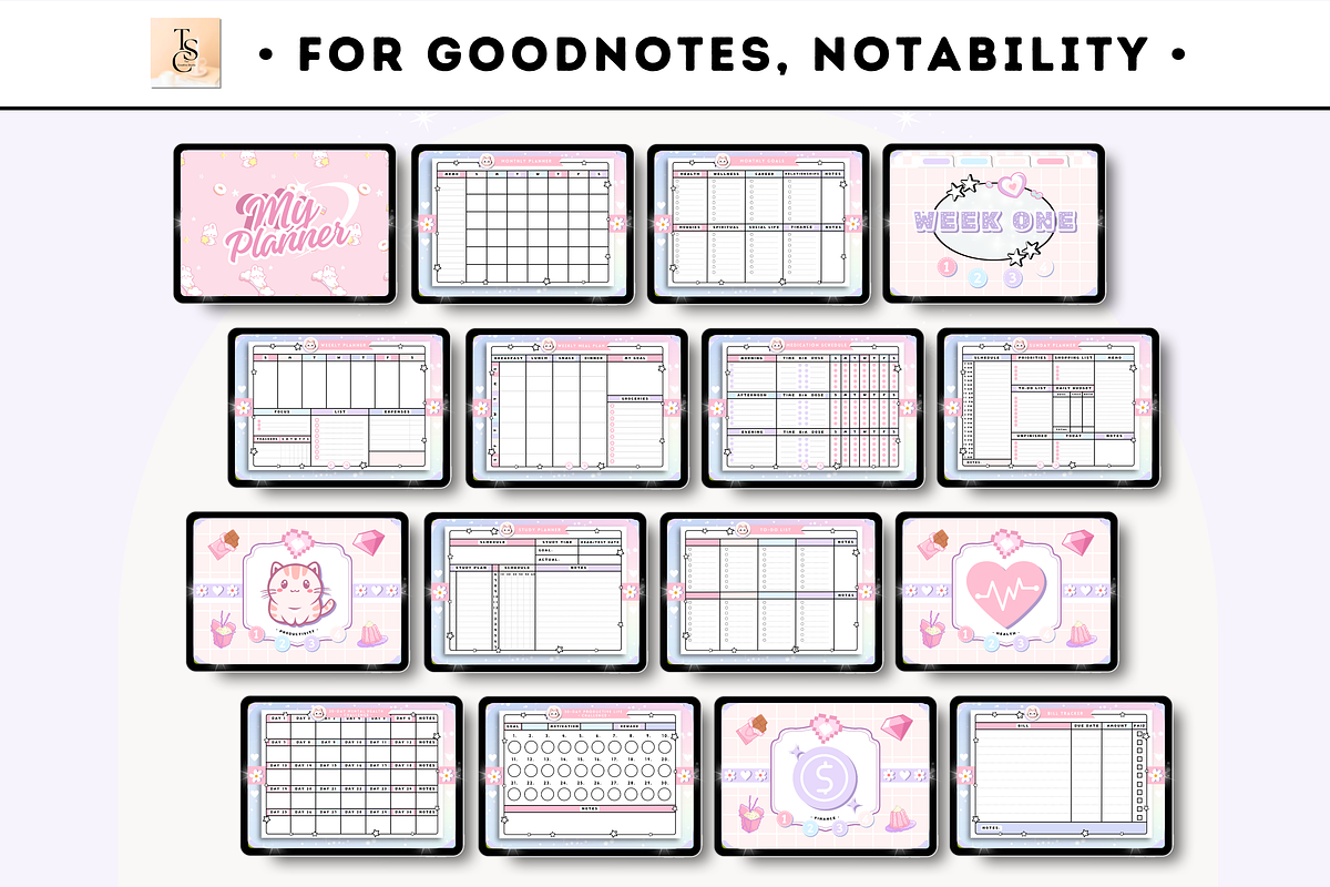 PLR Resell Pink Digital Planner, a Stationery Template by Tas Creative Studio (Photo 13 of 13)