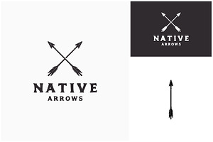 Crossed Native Indian Arrows Logo