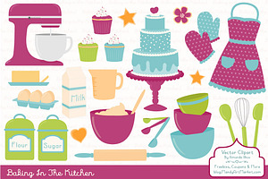 Baking Cake Clipart in Bohemian, an Illustration by Amanda Ilkov