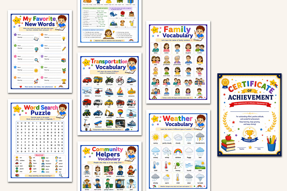 Vocabulary Builder Workbook, a Stationery Template by Designmela01 (Photo 4 of 5)