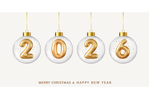 3d Christmas and New Year 2026, an Object Illustration by ModVector