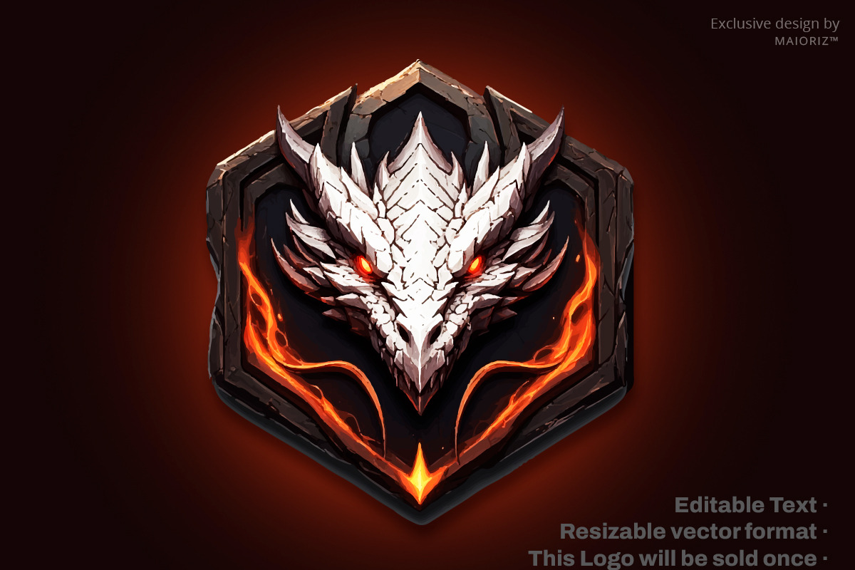 Fire Medieval Dragon Logo Emblem, a Branding & Logo Template by Maioriz Shop (Photo 1 of 3)
