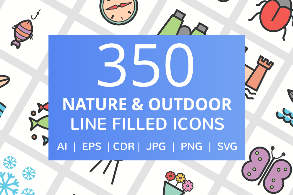 350 Nature & Outdoor Filled Icons, an Outline Icon by IconBunny (Photo 1 of 6)