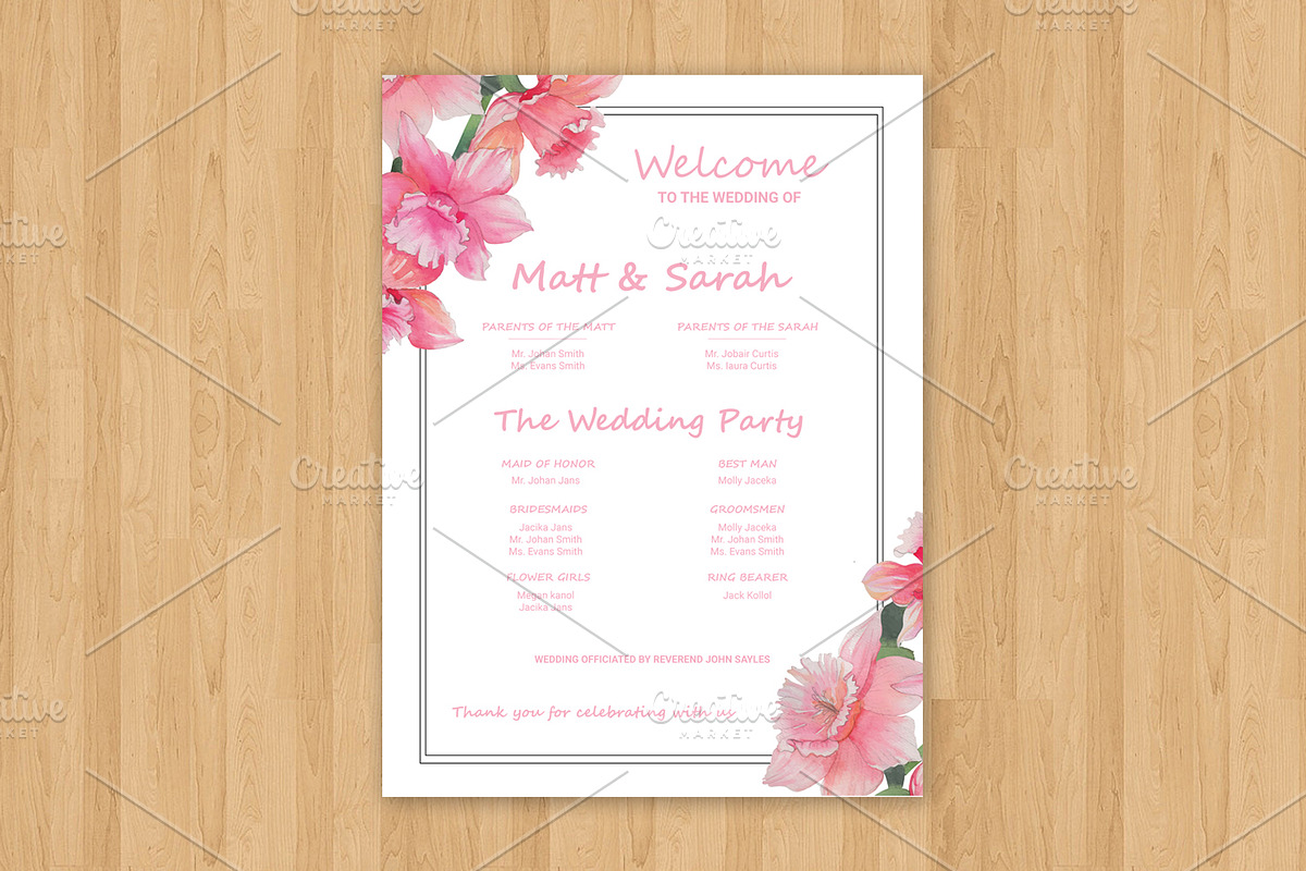 Wedding Program Sign Template, a Stationery Template by retrographix (Photo 2 of 2)